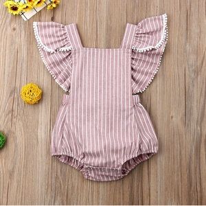 🆕 Baby Girls Cute Stripe Tassel Romper 6-12M